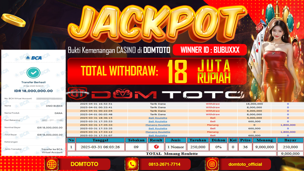 JACKPOT CASINO ROULETTE 01 APRIL 2025